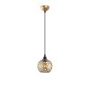 Elegáns arany csillár, állítható magasság 35-115 cm, fém ház, Ø17 cm, E27 aljzat (max. 40 W), stílusos világítás modern terekbe, IP20 besorolás