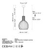 Elegáns arany csillár, fém test, Ø38 cm, állítható magasság 66-146 cm, E27 aljzat, max. 40 W, Stílusos világítás otthoni és irodai dekorációhoz, IP20