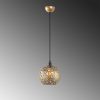 Elegáns arany csillár, állítható magasság 39-119 cm, fém ház, Ø25 cm, E27 aljzat (max. 40 W), stílusos világítás modern terekbe, IP20 besorolás