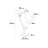 Modern zöld asztali lámpa, fém ház fa talppal, 52 cm magas, E27 foglalat, max. 40 W, stílusos és funkcionális lakberendezéshez | IP20 besorolású