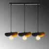 Modern ipari csillár, fekete-arany, 80 x 17 cm | Fém ház, magasság 106 cm, 3 x E27 foglalat | Stílusos világítás otthoni és irodai helyiségekbe