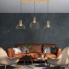 Elegáns arany csillár, állítható magasságú 70-124 cm, fém ház, 3 x E27 aljzat, 148 x 38 x 124 cm | Tökéletes modern lakóterekhez, stílusos világítási megoldás