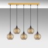 Elegáns arany csillár, fém test, állítható magasság 39-119 cm, 100 x 17 cm | 5 x E27 aljzat, IP20 | Tökéletes modern lakóterekbe és étkezőkbe