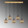 Elegáns arany csillár, fém test, állítható magasság 39-119 cm, 100 x 17 cm | 5 x E27 aljzat, IP20 | Tökéletes modern lakóterekbe és étkezőkbe