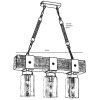 Nosztalgikus rusztikus csillár, 70 cm magas, dió és fekete, állítható E27 aljzat (max. 40 W) | 100% FENYŐFA és fémváz | Elegáns otthoni világítás