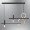 Elegáns fekete-arany csillár, 115 cm széles, 120 cm magas | Fém ház, akril, 65W LED, 3000K, összeszerelt | Tökéletes modern lakóterekbe