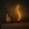 Elegáns fekete asztali lámpa, fém ház, 57 cm magasság, 13 cm talp, 16W LED 3000K, 80 CRI, 200 cm kábel, be-/kikapcsoló | Modern dekorációhoz tökéletes