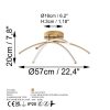 Elegáns arany csillár, fém test, 57 cm szélesség, 20 cm magasság | SMD LED 28W 3000K | Stílusos világítás a modern lakberendezéshez és hangulathoz