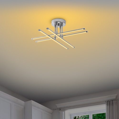 Elegáns króm csillár, fém test, 61 x 22 x 61 cm | SMD LED 28W 3000K | Stílusos világítás a modern lakberendezéshez és hangulathoz