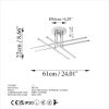 Elegáns króm csillár, fém test, 61 x 22 x 61 cm | SMD LED 28W 3000K | Stílusos világítás a modern lakberendezéshez és hangulathoz