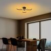 Elegáns fekete csillár, fém test, 68 cm szélesség, 14 cm magasság | SMD LED 3 x 11W 3000K | Stílusos világítás a modern lakberendezéshez
