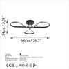 Elegáns fekete csillár, fém test, 68 cm szélesség, 14 cm magasság | SMD LED 3 x 11W 3000K | Stílusos világítás a modern lakberendezéshez