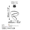 Elegáns fekete csillár, fém test, 50 cm szélesség x 80 cm magasság | SMD LED 28W 3000K | Stílusos világítás a modern lakberendezéshez és hangulathoz