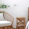 Elegáns fehér állólámpa, fém ház, 111 cm magas, 16 cm átmérő, 5 W LED, 8 órás akkumulátor-élettartam, tökéletes modern lakberendezéshez és világításhoz