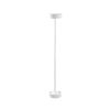 Elegáns fehér állólámpa, fém ház, 111 cm magas, 16 cm átmérő, 5 W LED, 8 órás akkumulátor-élettartam, tökéletes modern lakberendezéshez és világításhoz