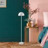 Elegáns fehér állólámpa, fém ház, 115 cm magas, 20 cm átmérő, 80 CRI, 5 W LED, 8 órás akkumulátor-élettartam | Tökéletes modern lakberendezéshez és világításhoz