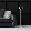 Stílusos króm állólámpa, 115 cm magasság, 20 cm átmérő | Fém ház, 80 CRI, 8 órás akkumulátor-élettartam, beépített LED, tökéletes a modern dekorációhoz
