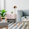 Elegáns arany állólámpa, fém ház, 115 cm magas, 20 cm átmérő, 80 CRI, 5 W LED, 8 órás akkumulátor-élettartam | Tökéletes modern lakóterekbe