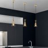 Elegáns fényes arany csillár, fém test, állítható magasságú, 15 x 15 x 125 cm | E27 aljzat, max 40W | Modern Glam Design otthoni és irodai használatra
