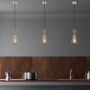 Elegáns fényes arany csillár, fém test, állítható magasságú, 15 x 15 x 125 cm | E27 aljzat, max 40W | Modern Glam Design otthoni és irodai használatra