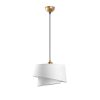 Elegáns fehér csillár, állítható magasságú 30-120 cm, fém test, szövet sapka, Ø32 és Ø22, E27 aljzat, tökéletes a modern lakberendezéshez, IP20 besorolás