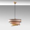 Elegáns világosbarna csillár, állítható magasságú 30-120 cm, fém test, szövet sapka, Ø40/32/22 | Tökéletes modern lakóterekhez, stílusos és funkcionális kialakításhoz