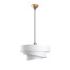 Elegáns, állítható csillár, fém test szövet sapkával, fehér kivitel, 30-120 cm magas, Ø40/32/22 sapkák, tökéletes modern lakóterekhez, IP20