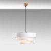 Elegáns, állítható csillár, fém test szövet sapkával, fehér kivitel, 30-120 cm magas, Ø40/32/22 sapkák, tökéletes modern lakóterekhez, IP20