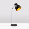 Stílusos fekete-arany asztali lámpa, fém ház, 60 cm magasság | E14 aljzat, max. 40W, IP20 | Modern ipari design otthoni és irodai dekorációhoz