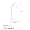 Stílusos fekete-arany asztali lámpa, fém ház, 60 cm magasság | E14 aljzat, max. 40W, IP20 | Modern ipari design otthoni és irodai dekorációhoz