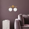 Modern fényes arany fali lámpa, fém ház és üveg kupak, 36 x 24 x 16 cm | IP20, E14 Aljzat (max. 40W) | Elegáns skandináv dizájn otthoni dekorációhoz