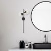 Modern fekete fali lámpa, fém ház és üveg kupak, 32 x 27 x 72 cm | IP20, 2 x E14 aljzat (max. 40 W) | Stílusos ipari és skandináv dizájn
