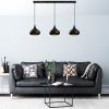 Elegáns fekete csillár, fém test, állítható magasság 38-126 cm, 140 x 30 cm | 3 x E27 aljzat, IP20 | Tökéletes modern lakóterekbe és étkezőkbe