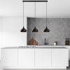 Elegáns fekete csillár, fém test, állítható magasság 38-126 cm, 140 x 30 cm | 3 x E27 aljzat, IP20 | Tökéletes modern lakóterekbe és étkezőkbe