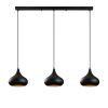 Elegáns fekete csillár, fém test, állítható magasság 38-126 cm, 140 x 30 cm | 3 x E27 aljzat, IP20 | Tökéletes modern lakóterekbe és étkezőkbe