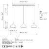 Vintage fém csillár, állítható magasságú 38-126 cm, Ø30 cm sapka, 3 x E27 Max 40W, 220-240V, IP20 | Elegáns világítás otthonokba és étkezőkbe