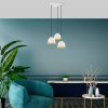 Elegáns fehér és arany csillár, 35 x 35 x 110 cm | Fém test, állítható magasságú, 3 x E27 aljzat | Modern skandináv design otthonra és irodára