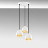 Elegáns fehér és arany csillár, 35 x 35 x 110 cm | Fém test, állítható magasságú, 3 x E27 aljzat | Modern skandináv design otthonra és irodára