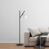 Modern állólámpa fém testtel és üvegkupakkal, fekete-krém, 31 x 45 x 152 cm | E14 Aljzat, 40W Max, 200 cm Kábel | Stílusos ipari és skandináv dizájn