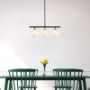 Modern ipari csillár, fekete és antik fehér, 60 x 15 cm | Állítható magasság 43-87 cm | Fém ház, üvegkupak, 3 x E14 foglalat | Stílusos világítás otthonra