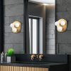 Modern arany fali lámpa, fém ház, üvegkupakkal, 37 x 44 x 45 cm | 3 x E14 aljzat, max 40W | Elegáns skandináv dizájn otthonra és szállodára