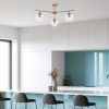 Elegáns Vintage csillár, fém test és üvegsapka, 70 x 70 cm, 39 cm Magasság | 3 x E14 aljzat, réz kivitel | Modern Glam otthoni dekorációhoz