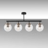 Modern ipari csillár, fekete és antik kivitel, állítható magasságú, 4 x E14 Max 40W, 70 x 15 x 35 cm | Stílusos világítás otthoni és irodai használatra