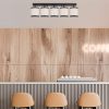 Modern skandináv csillár, fekete-fehér, 84 x 20 x 21 cm | Fém ház, szövet sapka, 5 x E27 foglalat | Elegáns világítás otthoni és irodai használatra