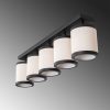 Modern skandináv csillár, fekete-fehér, 84 x 20 x 21 cm | Fém ház, szövet sapka, 5 x E27 foglalat | Elegáns világítás otthoni és irodai használatra