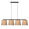Skandináv csillár, fém test, fekete és bézs, 148 x 25 cm, állítható magasságú 48-125 cm, 4 x E27 aljzat, elegáns formatervezés modern terekhez
