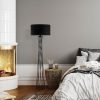 Elegáns fekete állólámpa, fém ház, 50 cm szélesség x 175 cm magasság | IP20, E27 Aljzat, 40W Max, 200 cm Kábel | Stílusos világítás modern terekbe