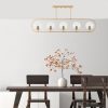 Elegáns fényes arany csillár, fém test, 122 x 15 cm | 5 x E14 aljzat, modern skandináv design | Tökéletes Glam otthoni dekorációhoz, IP20 besorolású