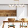 Elegáns fényes arany csillár, fém test, 122 x 15 cm | 5 x E14 aljzat, modern skandináv design | Tökéletes Glam otthoni dekorációhoz, IP20 besorolású