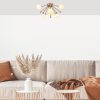 Elegáns vintage csillár, fém test, 50 x 50 x 28 cm, réz bevonat, 6 x G9 foglalat (az izzót nem tartalmazza) | Modern Glam Design stílusos belső terekhez